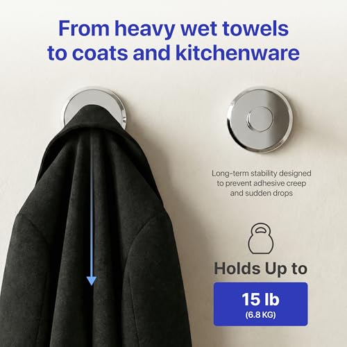 Image of HOME SO Suction Cup Hooks for Shower & Bathroom Towel Holder 2-Pack - Suction Cups Hooks for Hanging Towels, Robes, & Coats - Tiles, Glass Door or Mirror - Shower Hooks & Towel Hooks Organizer -Chrome