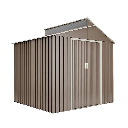 Hoggar by Okoru Cobertizo Premium Metal para Almacenamiento 4,25m2-220x193x214cm. Casta Jardin terraza