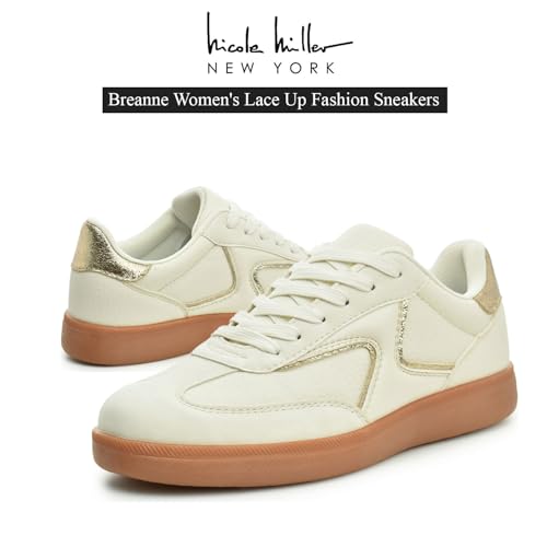 Nicole Miller Women's Sneakers Breanne Women's Lace Up Fashion Sneakers - Lightweight, Trendy, and Comfortable Shoes for Active Lifestyles, Everyday Wear, and Women's Comfort4