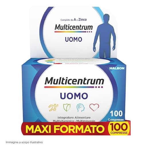 Integratori Multicentrum Uomo Integratore Alimentare Multivitaminico Completo, con Vitamina D, B6, C, Contro Stanchezza e Affaticamento, Per Uomini, 100 Compresse