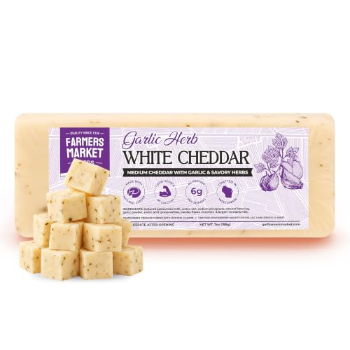 Farmers Market Garlic Herb White Cheddar Wisconsin Cheese, 7...