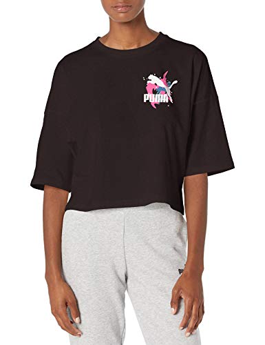 PUMA Women's Classics Loose Fit T-Shirt, Black, L