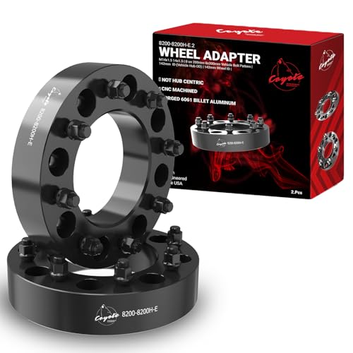 Wheel Accessories Parts 2 Pcs Wheel Spacers Adapters 8 on 200mm 8x200mm 2.00 Inch Thick 142mm Hub M14x1.5 14x1.5 Thread Stud Fits 2019+ Ram 3500 2003+ Ford F350 (Dually)