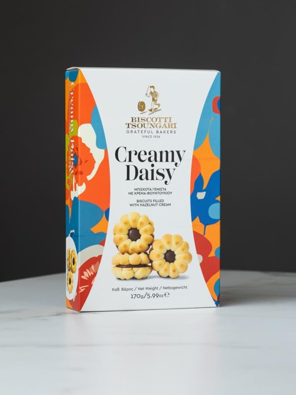 Biscotti Tsoungari – Creamy Daisy – Biscuits - Cookies-Filled with Hazelnut Cream, 170g (5.99 oz) - Image 3