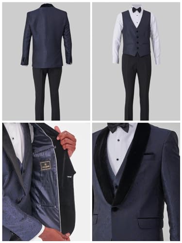 Men's Floral Tuxedo Jacket & Vest | Unique Smoking Jacket with Velvet Shawl Lapel | Prom, Wedding & Party Suits for Men4