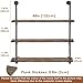 GWH (3 Tier - 48in) Industrial Pipe Shelving, Industrial Floating Shelves, 100% Pine Solid Wood, Galvanized Steel