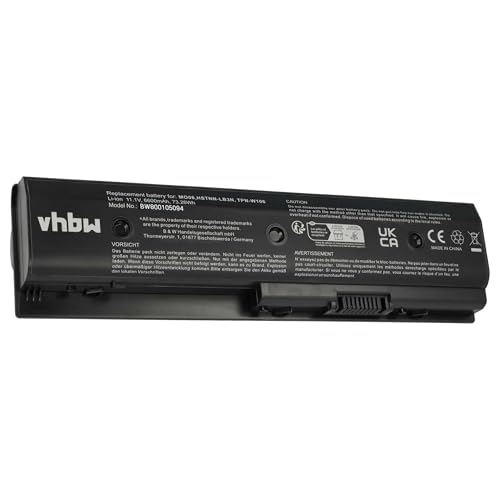 vhbw 1x batería Compatible con HP Pavilion dv6 7029tx, dv6 7030eo, dv6 7030ei, dv6 7029wm, dv6 7030ee Notebook (6600 mAh, 10,8 V, Li Ion)