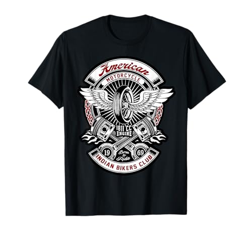 American Motorrad Indian Bikers Club Motorrad Biker T-Shirt