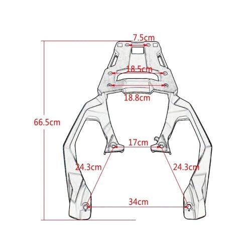 Support de coffre arrière moto X-ADV 750 fixe vos bagages