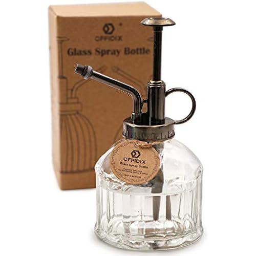 OFFIDIX Transparent Glass Plant Mister Spray Bottle Fine Mist Bottle 6.7 oz