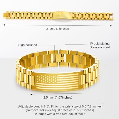 Pulsera con versículo bíblico bandera americana para hombres miniatura 5