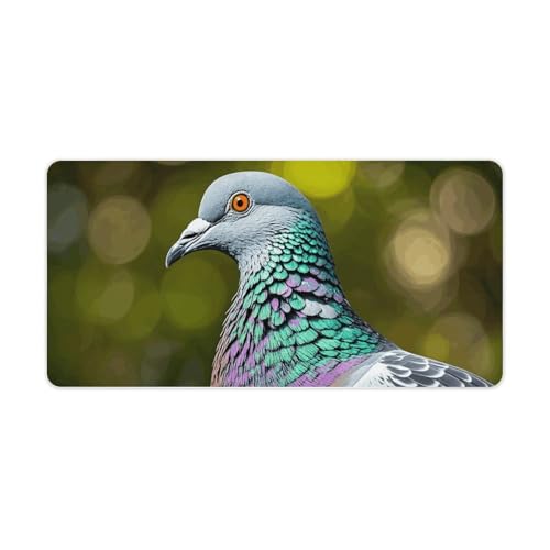 Grey Pigeon Desk Mat Non-Slip Laptop Writing Pad Large Keyboard Mousepad with Rubber Base 23.6