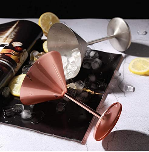 Household Wine Glasses Coffee Cup Champagne Glass Gift Rose 100-200Ml Metal Goblet Martini Cocktail Wine Glass Cup Bar Family Silver And Copper Gemini Wine Cup Wine Glass (Color : Rose) #TOP1