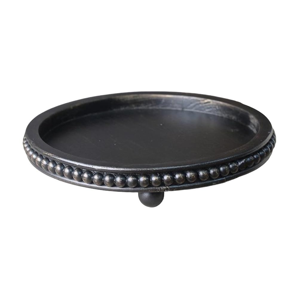 Aundhegrtt Decorative Wooden Coffee Table Tray, Circular Bead Storage Basket for Kitchen Counter& Restaurant Display