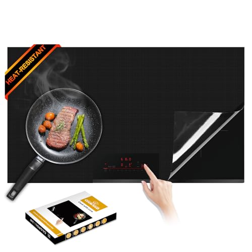 Cook's Aid Newly-upgraded Silicone Induction Cooktop Protector Cover Stove Mat 20.2' x 30.7' (Magnetic) | 300°C (572°F) Heat-Resistant | Power Boost Compatible | Prevents Pot Sliding & Scratches (4)