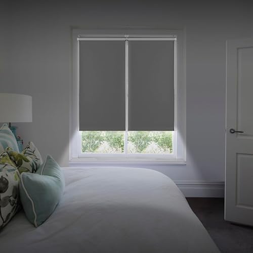 STOR PLANET | Store Occultant sans Perçage, Stores Enrouleurs Intérieurs, Stores Faciles à Installer pour Fenêtre oscillo battante, Plafond et Mur | Reflect Argent 45x180cm