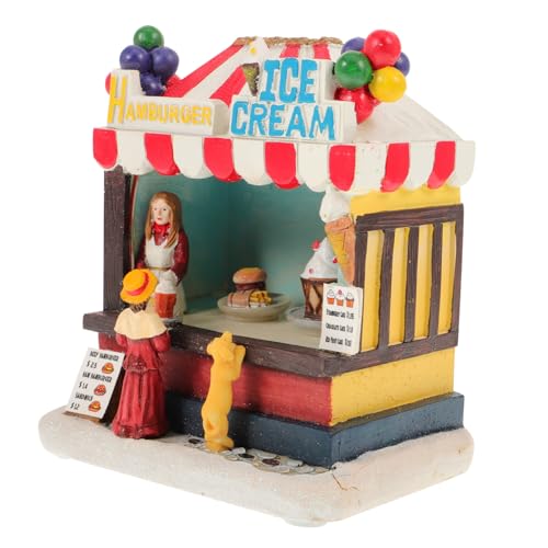 Cabilock Retro Christmas Resin Villa Luminous House Model for Decor Xmas Party Ornament