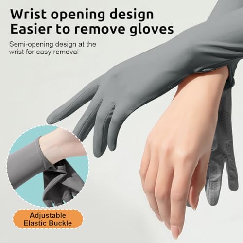 Image of PALAY Hand Gloves for Sun Protection with Arm Sleeves for Women Men, Nylon Ice Silk Sun Protection Gloves Women Cooling UV Hand Cover Arm Sleeves for Bike Riding - Anti-slip