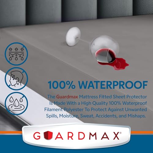 Image of Guardmax Jersey Knitted Sleeper Sofa Size Mattress Protector - Waterproof & Dust Mite Proof Mattress Cover with Stretchable Pockets - Soft, Comfortable, & Noiseless Waterproof Fitted Sheet.(60x72x7)