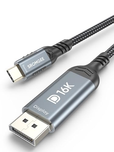 80Gbps USB C to DisplayPort 2.1 Cable 10FT, USB C Display Cable 16K@60Hz 8K@120Hz 4K@240Hz, Braided Unidirectional Thunderbolt 5/4/3 Compatible for MacBook, iPad, iPhone, Galaxy &amp; Gaming Monitors