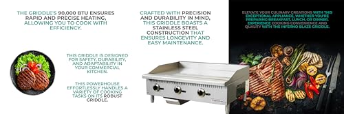 Inferno Blaze Commercial Cooking IB-CTG-36M 36 Inch Wide Countertop Commercial Griddle thumb #1
