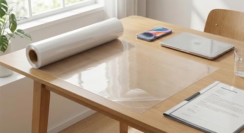 Image of Vinyl Self Adhesive Lamination Roll 12 x 60 Inch Roll Sheet | Cold Peel & Stick Waterproof Lamination for Mobile, Laptop, Books, Documents, Furniture Protection (Clear) - Olive Premium