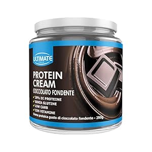 Protein Cream Cioccolato Fondente – Crema Proteica Spalmabile Col 30% Di Proteine Del Siero Del Latte – Whey Isolate Microfiltrate – Senza Glutine – Senza Zucchero – Low Carb – 250 g – Ultimate Italia