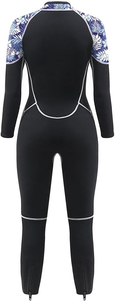 Womens Full Body Wetsuit 3mm - Neoprene Diving Suits Front Zip Dive Skin Lightweight Wet Suit Rash Guard Quick Dry for Diving Snorkeling Surfing Swimming, MWA