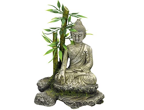 Nobby Aqua Ornaments Zen Statue MIT Bambus, 12 x 9 x 16 cm, 1 Stück
