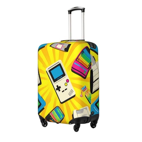 Vintage Cassette Elastic Travel Luggage Cover, Washable Spandex Suitcase Protector, Anti-Scratch Fits 18-32 Inch2
