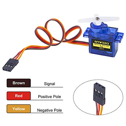Smraza 4 Pcs Sg90 9G Micro Servo Metal Geared Motor Kit For Rc Robot Arm/Hand/Control With Cable, Mini Servos For Arduino Project (4) #TOP3