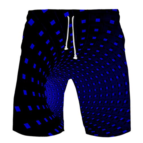 LIM&SHOP Men's Hawaiian Beach Shorts 3D Printed Swim Trunks Quick Dry Surf Bathing