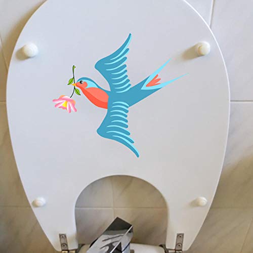 SHMAZ Autocollant De Toilette De Bain 22.8 * 20.8 Cm Avaler des Fleurs De Dessin Animé Gratuites Maison Toilette Autocollant Mural Décoration De Toilette Cover