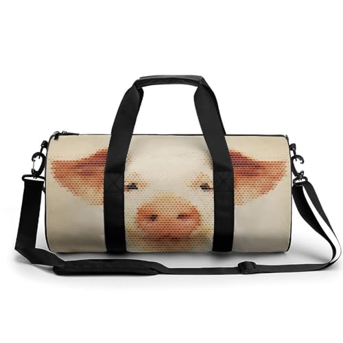 Sac de sport retro cochon duffel bag de voyage aux finitions soignées