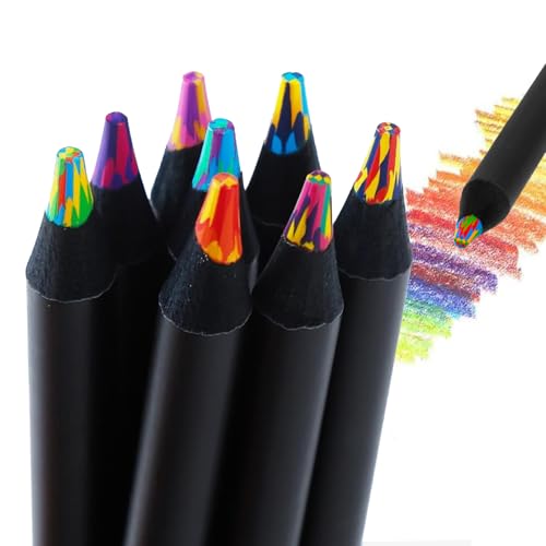8 Pezzi Matita Multicolore, Matite Arcobaleno, Matite Colorate Professionali per Arte, Disegno, Colorazione, Schizzi
