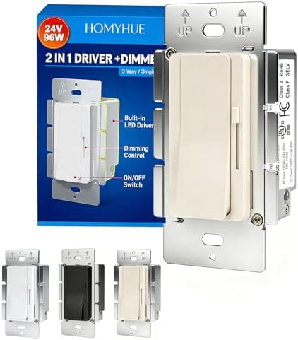 Amazon.com: Dimmer Light Switch & 24V 96W Dimmable LED Driver 2 in 1 ...