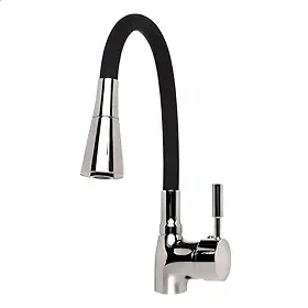 SOFTINOX Torneira Gourmet Flexível Monocomando Cone Preta/Cromada para Bancada, Design Ergonômico e Sofisticado