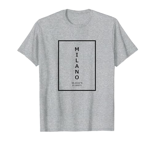Milano Italy Coordinates Minimalist T-Shirt, Men, Heather Grey, Small