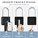 Fingerprint Padlock, Eseesmart Long Shackle Smart Padlock Bluetooth Lock with Mobile APP Outdoor Waterproof Lock for School Gym Locker, Fence, Gate, Toolbox