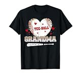 Tee Ball Grandma Nana Gigi Heart Leopard Vintage Love T-Shirt