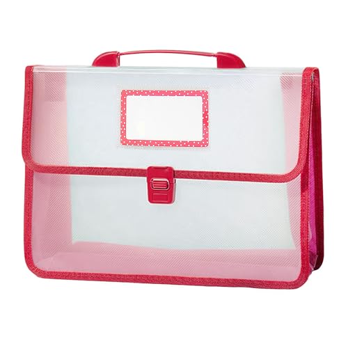 Sac de rangement de documents en maille transparente rouge