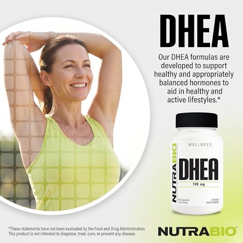 NutraBio DHEA 100mg Capsules