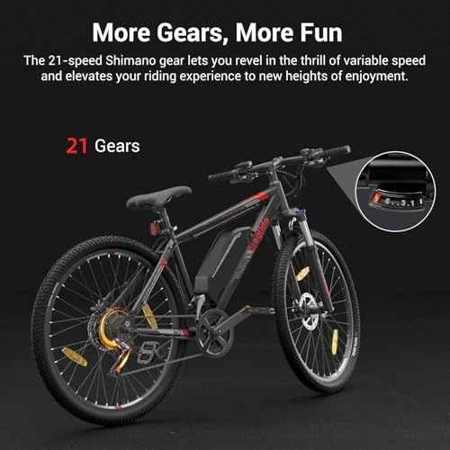 Eleglide M2 Electric Bike, E Mountain 27.5''x2.35'' Bicycle Commute E-bike with 36V15Ah Removable Battery, LCD Display, Dual Hydraulic Disk Brake, Shimano 24 Speed, MTB APP, Black, 27.5''x18'' - Image 6