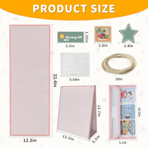 Yoink Visual Schedule for Kids with Autism - 174 Cards Chore and Routine Chart, Morning Bedtime Daily Planner for Toddlers, Classroom and Homeschool Learning Tool with Reward System, Pink - Image 3