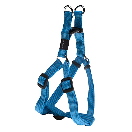 Reflective Adjustable Dog Step in Harness for Medium Dogs; matching collar and leash available, Turquoise