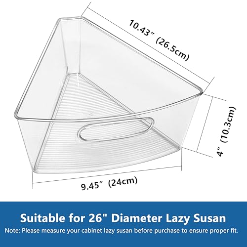 JOWBOOW Lazy Susan Organizer Bins for 26"-27" Diameter Corner Cabinet Lazy Susan, 6 Pack, Clear Plastic Cabinet and Pantry Storage Bin, 1/8 Wedge-Food Safe, BPA Free by JOWBOOW - Used condition - Image 2