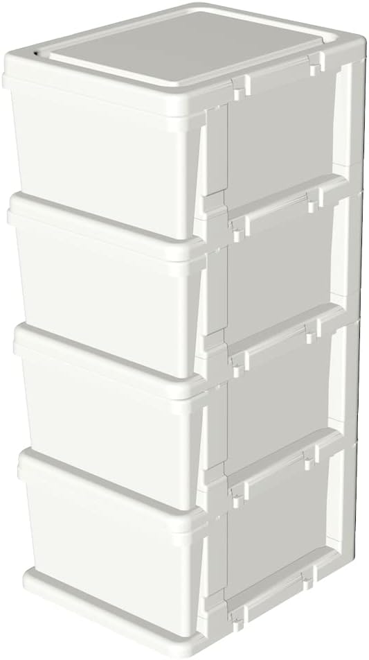 Cetomo Clearview Plastic 4 Storage Drawers, Storage Drawer Cart with 4