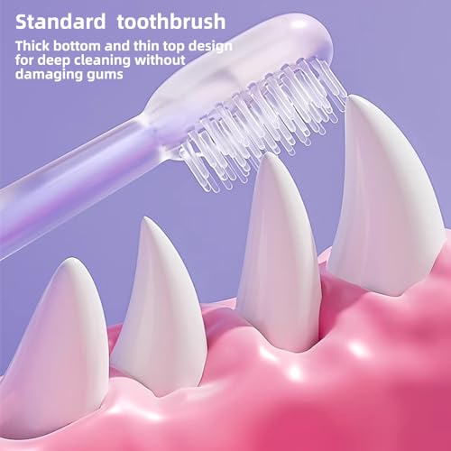 Image of Dog Toothbrush Kit，8 Pcs Dog Cat Teeth Cleaning Finger Toothbrush for Dogs,3 Sided Pet Puppy Toothbrush and Finger Brush for Small Medium Large Dogs Cats Teeth,All in One Storage Case-Purple