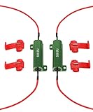 4 PCS Load Resistor,LED Turn Signal Resistor Flasher Adaptor with Wire&Clip,50W 6ohm LED Load Resistors Conversion Kit Fix LED Bulb Hyper Flash Turn Signal Light Bulb Fast Blink Error Code (2 Green)
