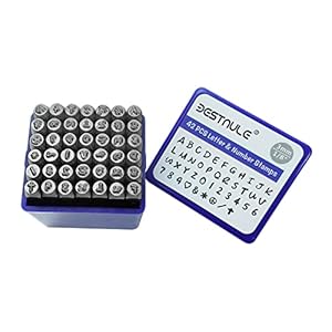 BESTNULE 42PCS Metal Stamping Kit, Number and Letter Stamp Set (A-Z, 0-9 and&,Love Symbol), Industrial Grade Hardened Carbon Steel, Perfect for Imprinting Metal, Wood,Leather (1/8″, 3MM)